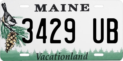 ME license plate 3429UB