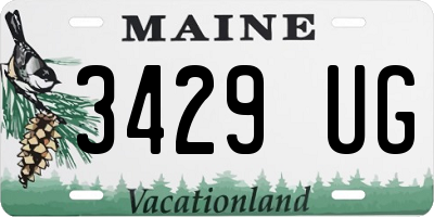 ME license plate 3429UG