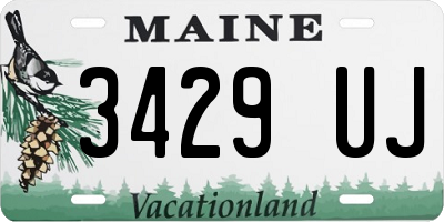 ME license plate 3429UJ