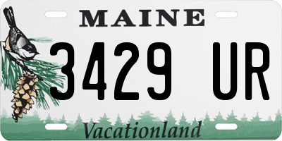 ME license plate 3429UR