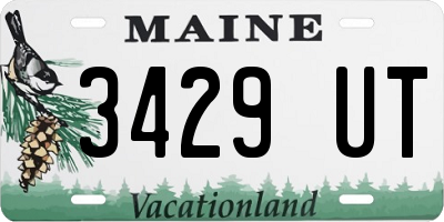 ME license plate 3429UT