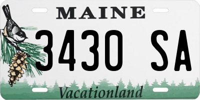 ME license plate 3430SA