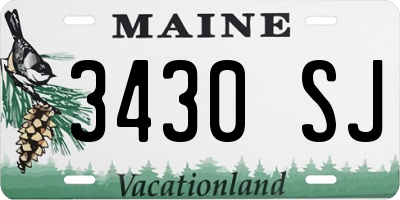 ME license plate 3430SJ