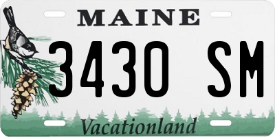 ME license plate 3430SM