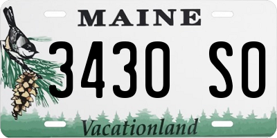 ME license plate 3430SO
