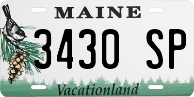 ME license plate 3430SP