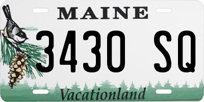 ME license plate 3430SQ