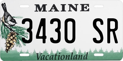 ME license plate 3430SR