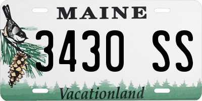 ME license plate 3430SS
