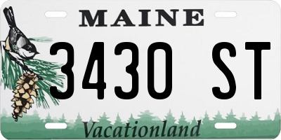 ME license plate 3430ST
