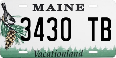 ME license plate 3430TB