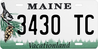 ME license plate 3430TC