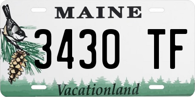 ME license plate 3430TF