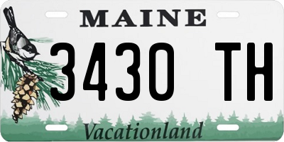 ME license plate 3430TH