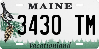 ME license plate 3430TM