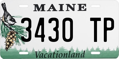 ME license plate 3430TP
