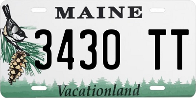 ME license plate 3430TT
