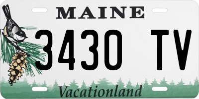 ME license plate 3430TV