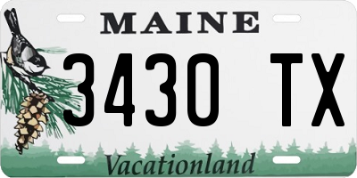 ME license plate 3430TX