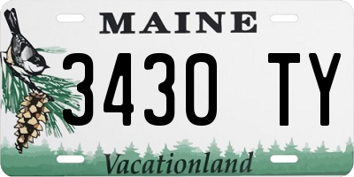 ME license plate 3430TY