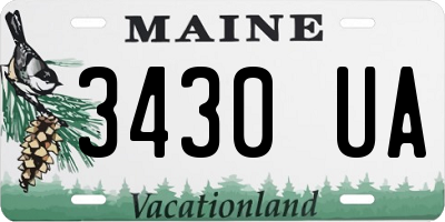 ME license plate 3430UA