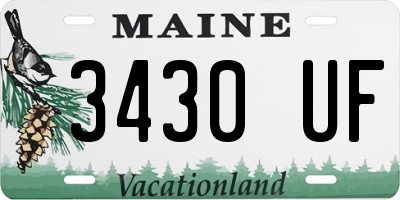ME license plate 3430UF