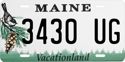 ME license plate 3430UG