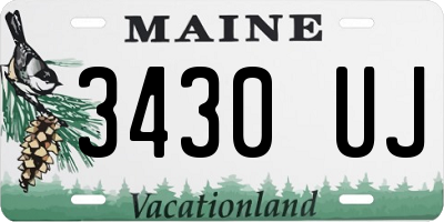 ME license plate 3430UJ