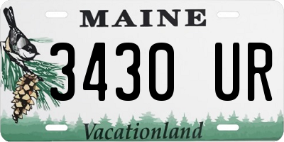 ME license plate 3430UR