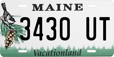 ME license plate 3430UT