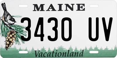 ME license plate 3430UV