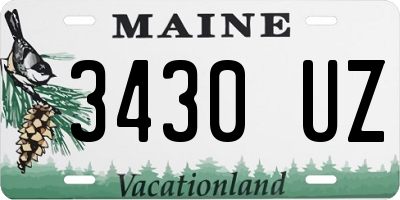 ME license plate 3430UZ