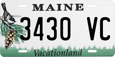 ME license plate 3430VC