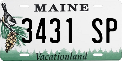 ME license plate 3431SP