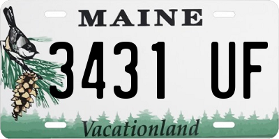 ME license plate 3431UF