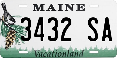 ME license plate 3432SA