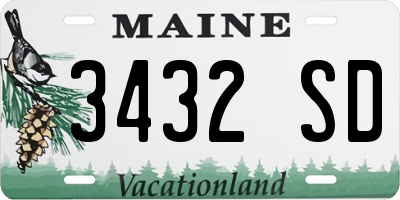 ME license plate 3432SD