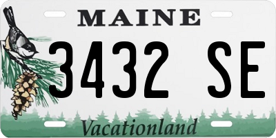 ME license plate 3432SE