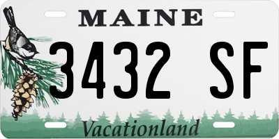 ME license plate 3432SF