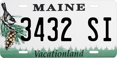 ME license plate 3432SI