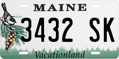 ME license plate 3432SK