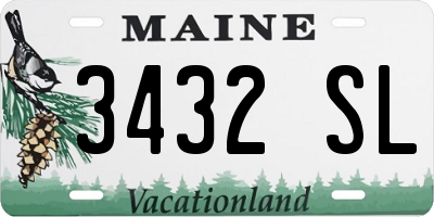 ME license plate 3432SL