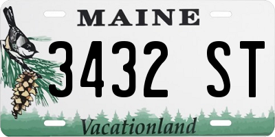 ME license plate 3432ST