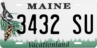 ME license plate 3432SU