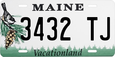 ME license plate 3432TJ