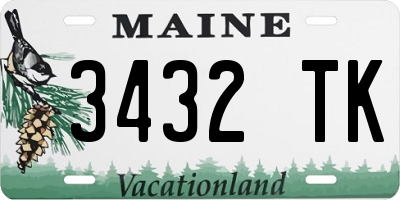 ME license plate 3432TK