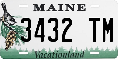 ME license plate 3432TM