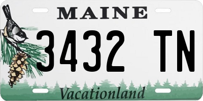 ME license plate 3432TN
