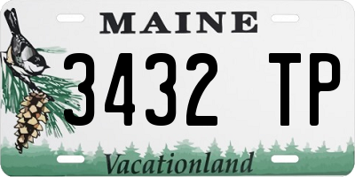 ME license plate 3432TP