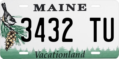 ME license plate 3432TU